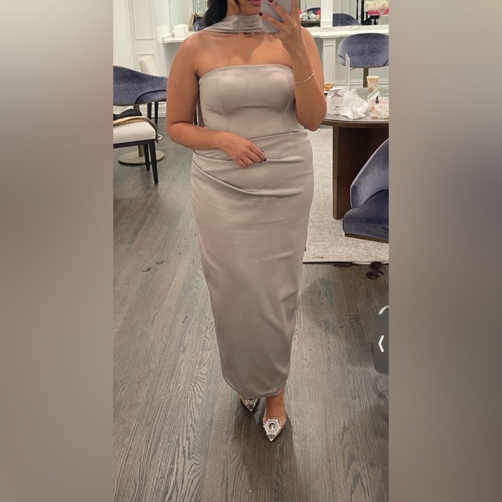 Custom Made Wedding Guest Dress with Scarf